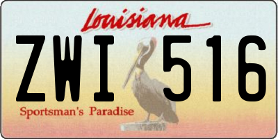 LA license plate ZWI516