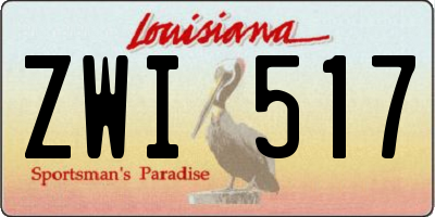 LA license plate ZWI517