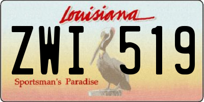 LA license plate ZWI519