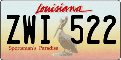 LA license plate ZWI522
