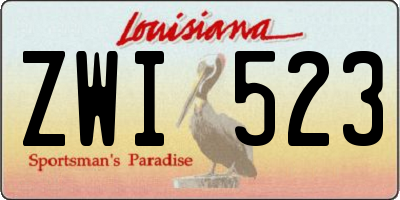 LA license plate ZWI523