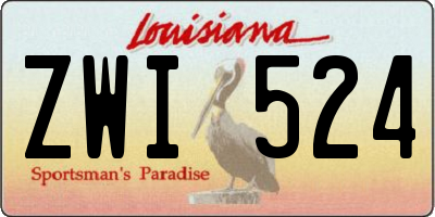 LA license plate ZWI524