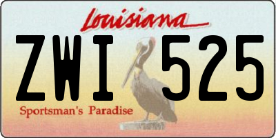LA license plate ZWI525