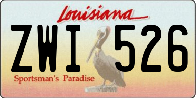 LA license plate ZWI526