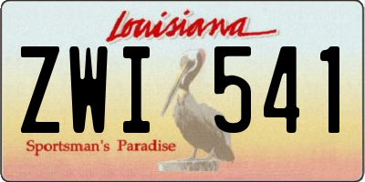 LA license plate ZWI541