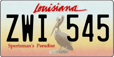 LA license plate ZWI545