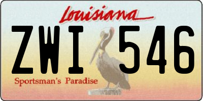 LA license plate ZWI546