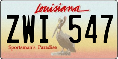 LA license plate ZWI547