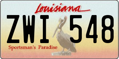 LA license plate ZWI548