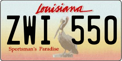 LA license plate ZWI550