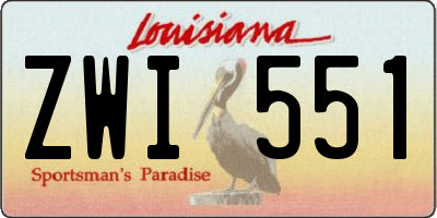 LA license plate ZWI551