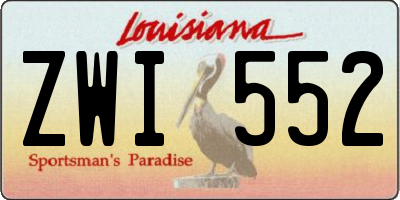 LA license plate ZWI552