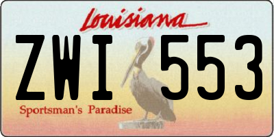 LA license plate ZWI553