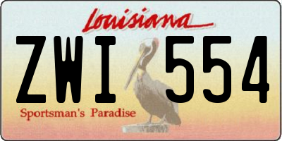 LA license plate ZWI554