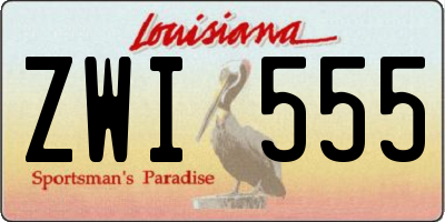 LA license plate ZWI555