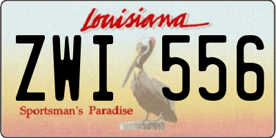 LA license plate ZWI556