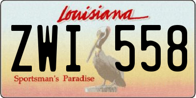 LA license plate ZWI558