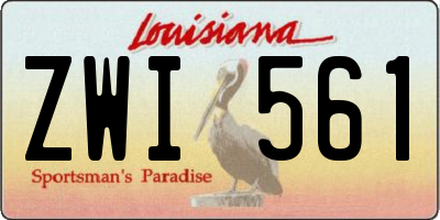 LA license plate ZWI561