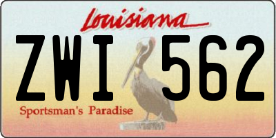 LA license plate ZWI562