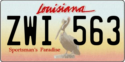 LA license plate ZWI563