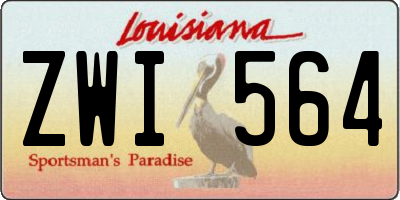 LA license plate ZWI564