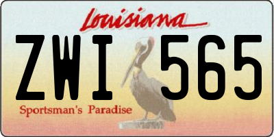 LA license plate ZWI565
