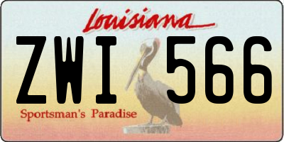 LA license plate ZWI566