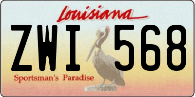 LA license plate ZWI568