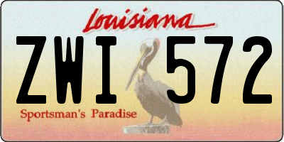 LA license plate ZWI572