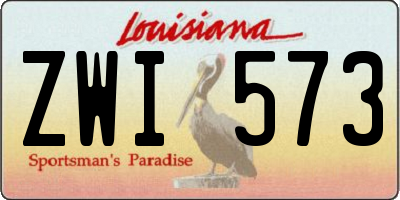 LA license plate ZWI573