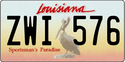 LA license plate ZWI576