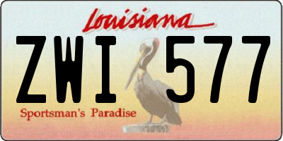 LA license plate ZWI577