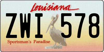 LA license plate ZWI578