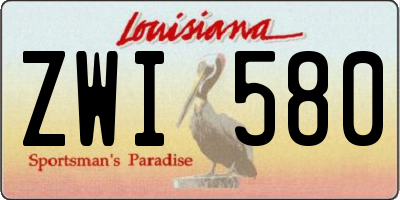 LA license plate ZWI580