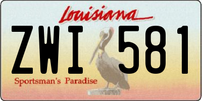 LA license plate ZWI581