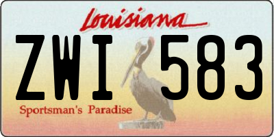 LA license plate ZWI583