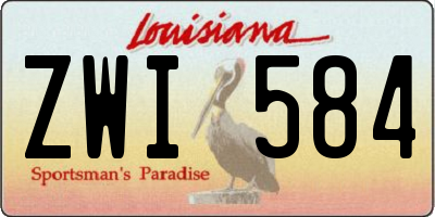 LA license plate ZWI584
