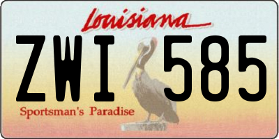 LA license plate ZWI585