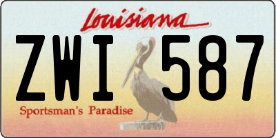 LA license plate ZWI587