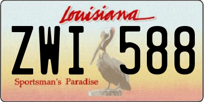 LA license plate ZWI588