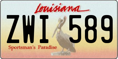 LA license plate ZWI589