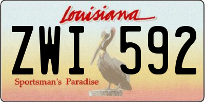 LA license plate ZWI592