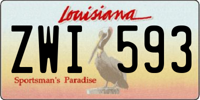 LA license plate ZWI593