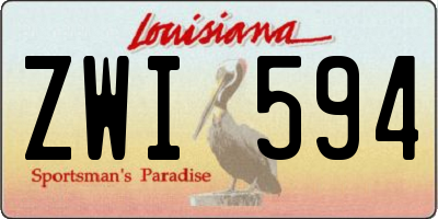 LA license plate ZWI594