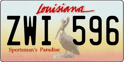 LA license plate ZWI596