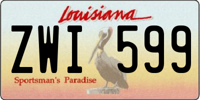 LA license plate ZWI599