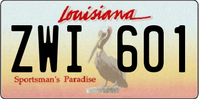 LA license plate ZWI601