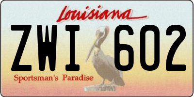 LA license plate ZWI602