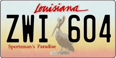 LA license plate ZWI604