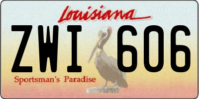 LA license plate ZWI606